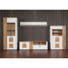 Vitriinkapp VITORIA valge / tamm, 90x42xH146 cm