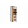 Vitriinkapp VITORIA valge / tamm, 80x42xH195 cm