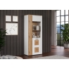 Vitriinkapp VITORIA valge / tamm, 80x42xH195 cm