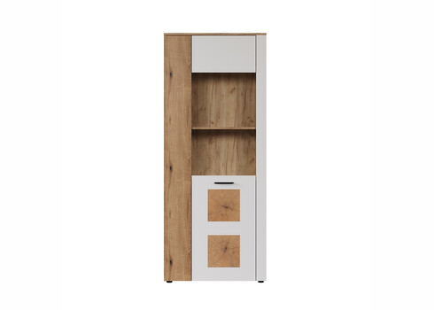Vitriinkapp VITORIA valge / tamm, 80x42xH195 cm
