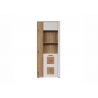 Vitriinkapp VITORIA valge / tamm, 80x42xH195 cm