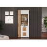 Vitriinkapp VITORIA valge / tamm, 80x42xH195 cm