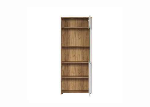 Vitriinkapp VITORIA valge / tamm, 80x42xH195 cm
