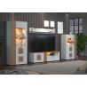 Vitriinkapp VITORIA valge / tamm, 80x42xH195 cm