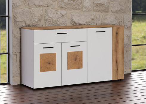 Kummut VITORIA valge / tamm, 150x42xH83 cm