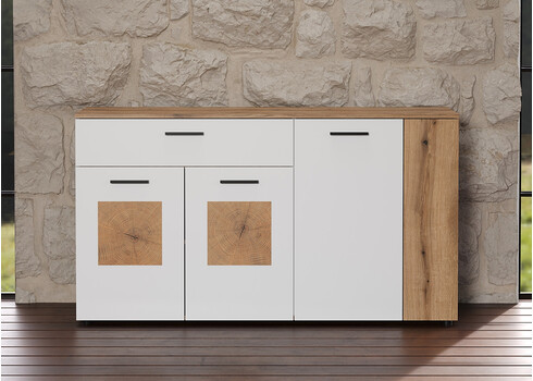 Kummut VITORIA valge / tamm, 150x42xH83 cm