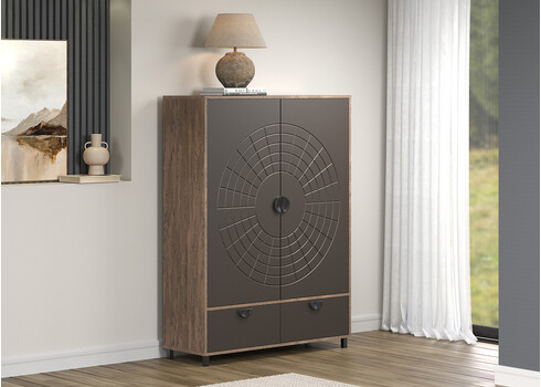 Kapp FUSION hall / pruun, 120x42xH163 cm