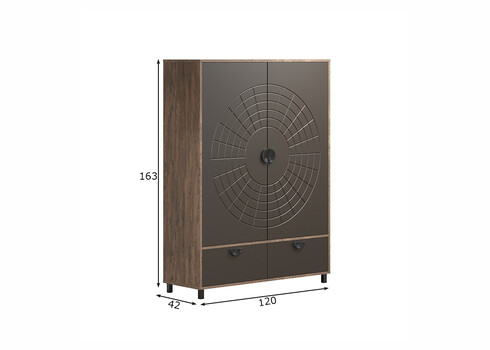 Kapp FUSION hall / pruun, 120x42xH163 cm