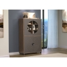 Vitriinkapp FUSION hall / pruun, 97x42xH163 cm