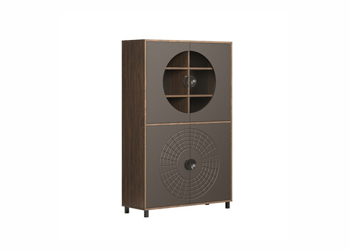 Vitriinkapp FUSION hall / pruun, 97x42xH163 cm
