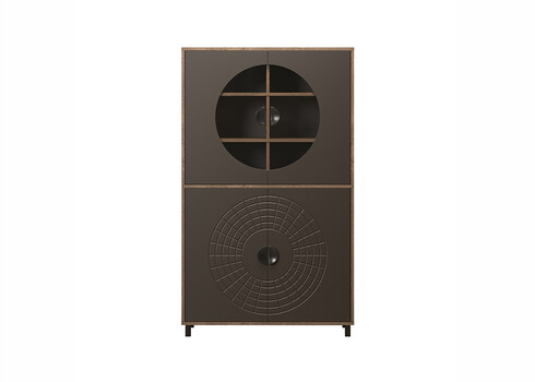 Vitriinkapp FUSION hall / pruun, 97x42xH163 cm