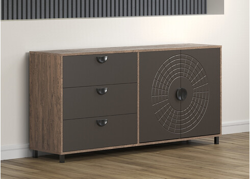 Kummut FUSION hall / pruun, 176x42xH86 cm