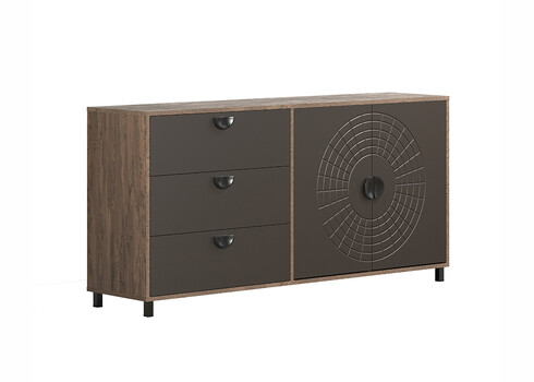 Kummut FUSION hall / pruun, 176x42xH86 cm