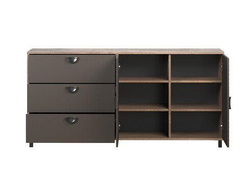 Kummut FUSION hall / pruun, 176x42xH86 cm