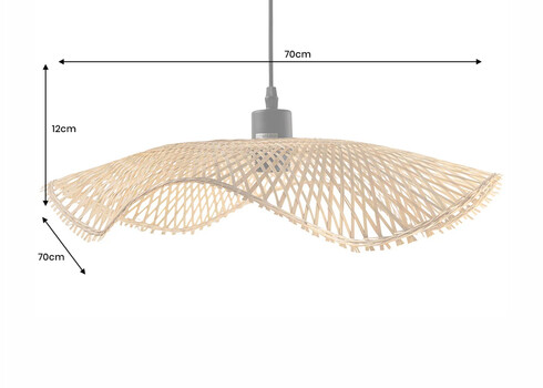 Rippvalgusti ORGANIC LIVING pruun, 70x70xH12 cm