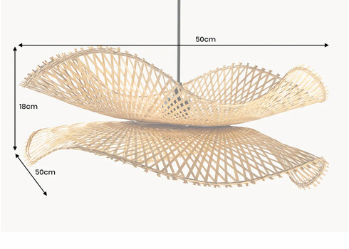 Rippvalgusti ORGANIC LIVING pruun, 50x50xH18 cm