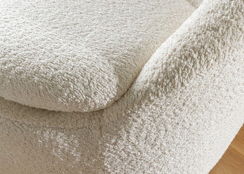 Tugitool BABYLON valge buklee, 76x75xH66 cm