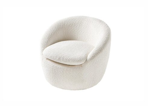 Tugitool BABYLON valge buklee, 76x75xH66 cm