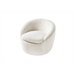 Tugitool BABYLON valge buklee, 76x75xH66 cm