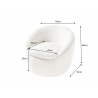 Tugitool BABYLON valge buklee, 76x75xH66 cm