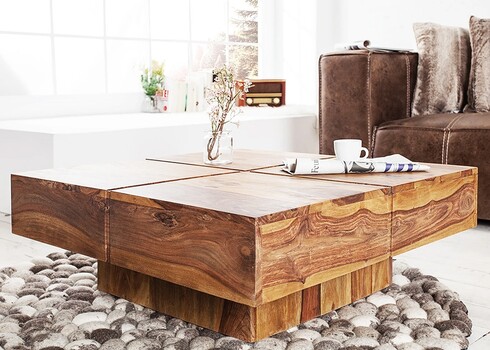 Diivanilaud BOLT sheesham, 70x70xH35 cm