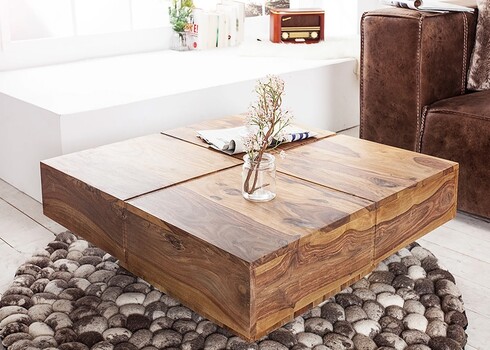 Diivanilaud BOLT sheesham, 70x70xH35 cm