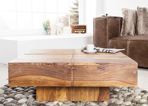 Diivanilaud BOLT sheesham, 70x70xH35 cm