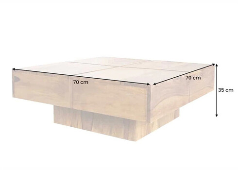 Diivanilaud BOLT sheesham, 70x70xH35 cm