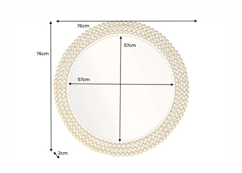 Seinapeegel PEARLS kuldne, 76x2xH76 cm