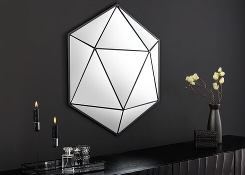 Seinapeegel DIAMOND must, 62x6xH62 cm