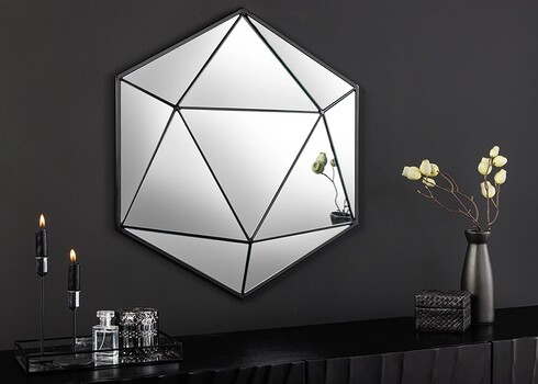 Seinapeegel DIAMOND must, 62x6xH62 cm