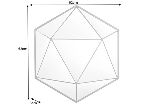 Seinapeegel DIAMOND must, 62x6xH62 cm