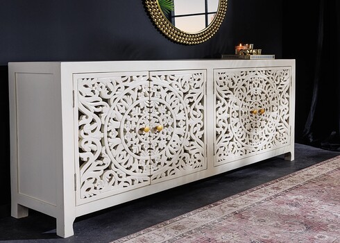 Kummut MARRAKECH valge, 170x38xH78 cm