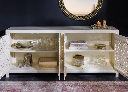 Kummut MARRAKECH valge, 170x38xH78 cm