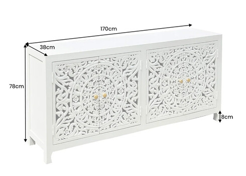 Kummut MARRAKECH valge, 170x38xH78 cm