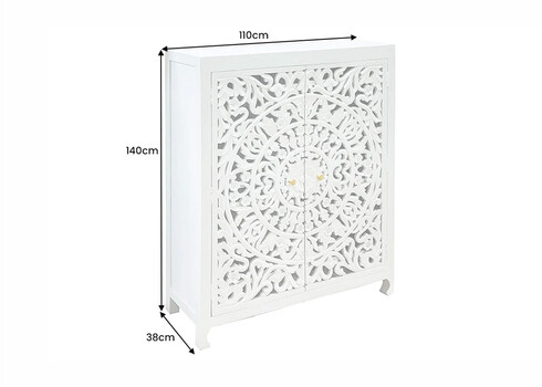 Kapp MARRAKECH valge, 110x38xH140 cm