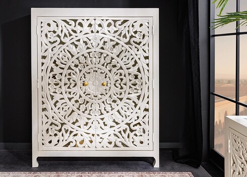 Kapp MARRAKECH valge, 110x38xH140 cm