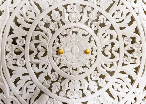 Kapp MARRAKECH valge, 110x38xH140 cm