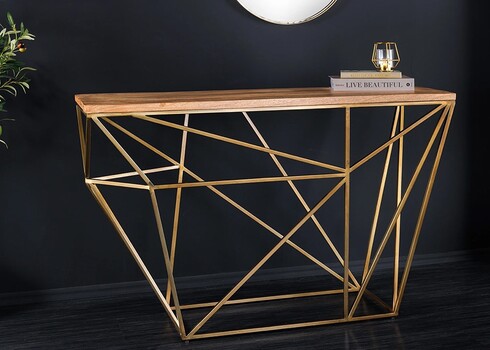 Konsoollaud DIAMOND naturaalne / messing, 119x39xH78 cm