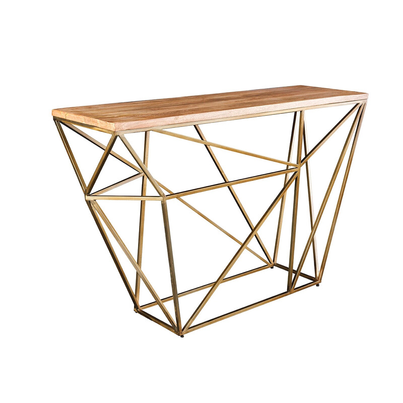 Konsoollaud DIAMOND naturaalne / messing, 119x39xH78 cm