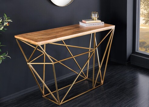 Konsoollaud DIAMOND naturaalne / messing, 119x39xH78 cm