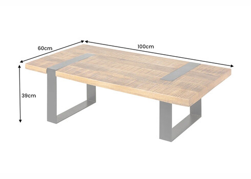 Diivanilaud IRON CRAFT mango, 100x60xH38 cm