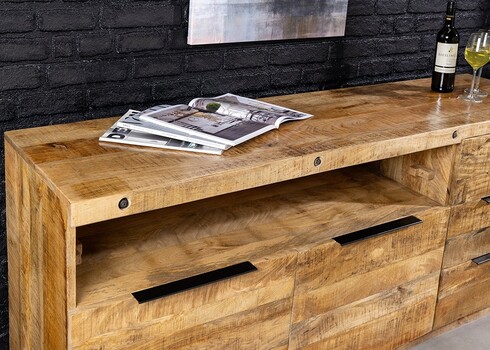 Kummut IRON CRAFT mango, 175x45xH75 cm