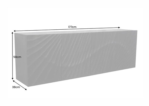 Kummut SCORPION must, 177x38xH58 cm