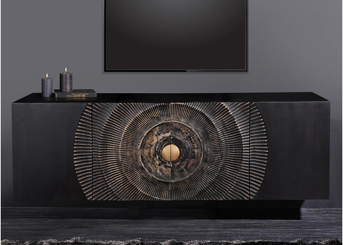 Kummut GOLDEN SUNSET must, 177x38xH58 cm