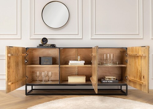 Kummut SNAKE pruun / must, 160x38xH75 cm