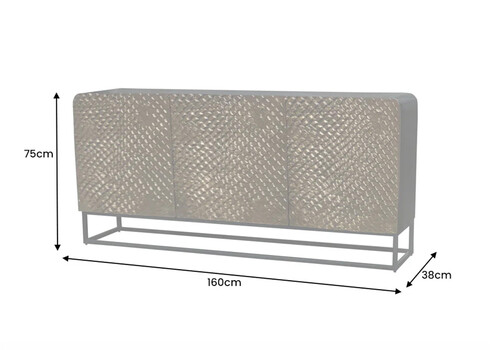 Kummut SNAKE pruun / must, 160x38xH75 cm