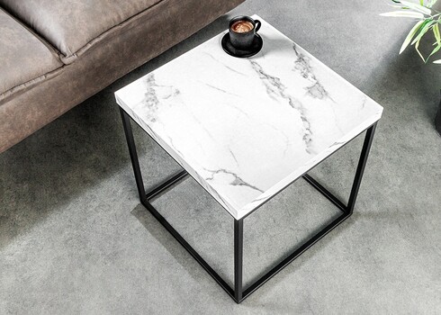 Abilaud ARCHITECTURE valge marmor / must, 40x40xH45 cm