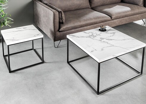 Abilaud ARCHITECTURE valge marmor / must, 40x40xH45 cm