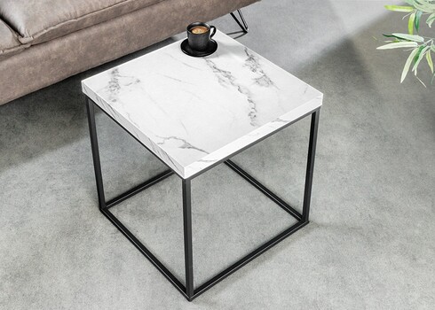 Abilaud ARCHITECTURE valge marmor / must, 40x40xH45 cm